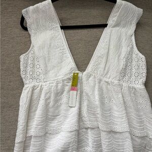 Gianni Bini White Eyelet Blouse